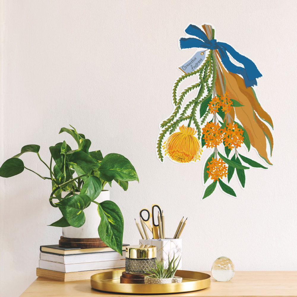 金木犀のスワッグ ／ 増渕芽久美 ウォールステッカー Harokka