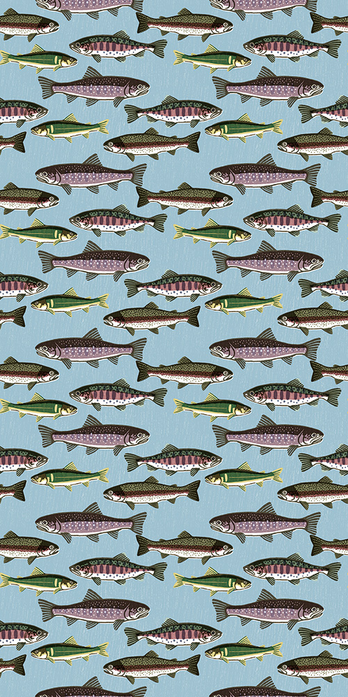 リメイクシート・広瀬順子の渓流魚(デザイン)