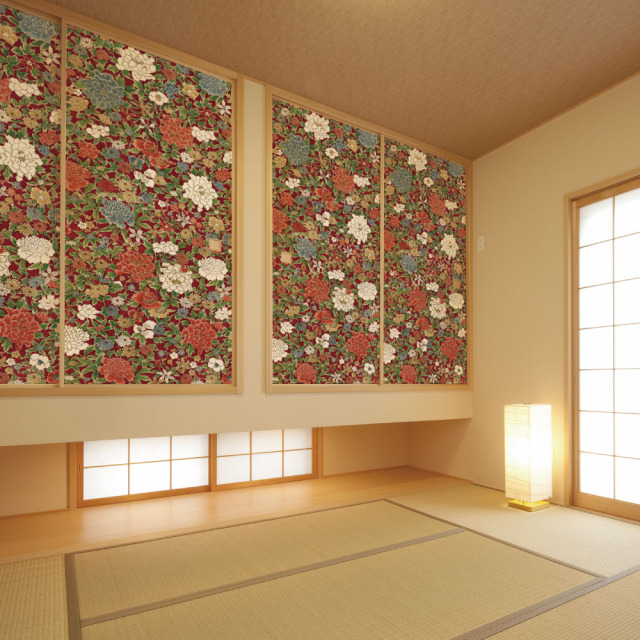 ふすま用リメイクシール・いろはなの花尽し