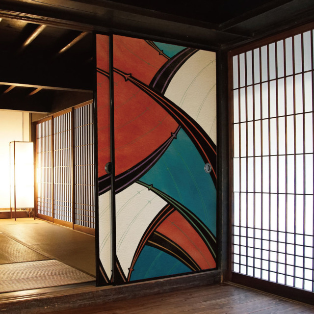 ふすま用リメイクシール・いろはなの連松葉
