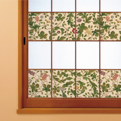 デザイン障子紙を使ったコーディネート例3（葡萄唐花）