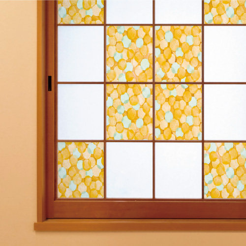 デザイン障子紙を使ったコーディネート例6（滲水玉）