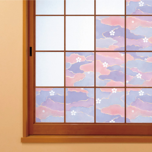 デザイン障子紙を使ったコーディネート例8（花霞）